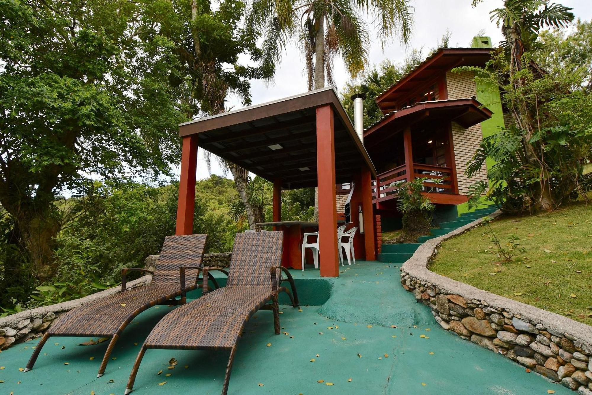 Jardim Praia do Estaleiro - Bangalô Casa das Palmeiras Porto Belo Extérieur photo